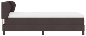 Cama Box Spring com Colchão - Castanho Escuro - 90x200 cm - Tecido