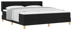 Cama Box Preto e Branco e Preto 180 x 200 cm Tecido