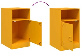 Mesa de cabeceira 34,5x39x62 cm aço amarelo mostarda