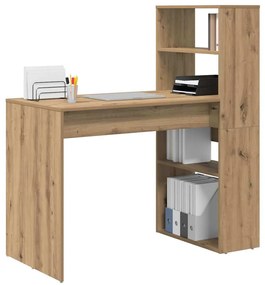 Mesa com Armazenamento Carvalho Artesanal 113x54x120 cm Madeira Engenh