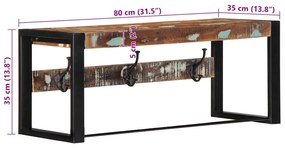 Cabide multicor 80x35x35 cm madeira maciça recuperada