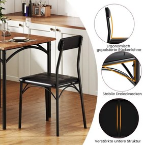 Conjunto de sala de jantar com mesa de jantar e 2 cadeiras com assentos almofadados