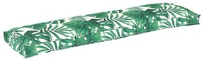 Almofadas de Palete para Banco 2 pcs Padrão de Folhas 150x40x8 cm Teci