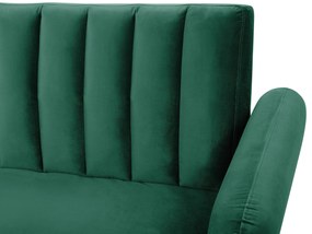 Sofá-cama 3 lugares em veludo verde esmeralda VIMMERBY Beliani
