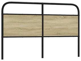 vidaXL Cabeceira de cama 150 cm derivados madeira/aço carvalho sonoma