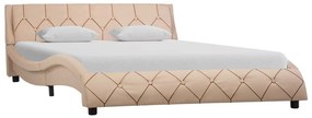 vidaXL Estrutura de cama 160x200 cm couro artificial cappuccino