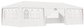 Tenda festas profissional + paredes laterais 4x9m 90g/m² branco