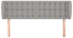 Cabeceira de cama c/ abas tecido 147x23x78/88 cm cinzento-claro