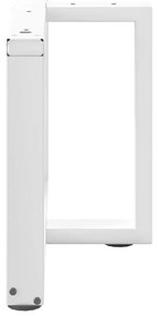 Pés para mesa de centro em forma de T, 2 peças, branco, 60x25x(42-43)