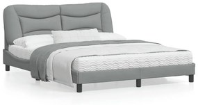 vidaXL Estrutura de cama sem colchão 160x200 cm tecido cinzento-claro