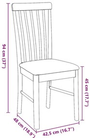 Cadeiras de jantar com almofadões 2 pcs madeira maciça