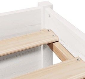 Cama com estante sem colchão 120x190 cm pinho maciço branco