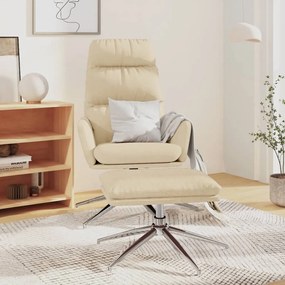 vidaXL Cadeira de descanso com banco tecido cor creme
