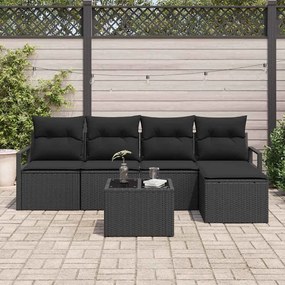Sofá de Jardim Modular de 6 Peças com Almofadas Bege - Rattan Sintétic