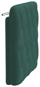 Almofadão de cabeceira 90 cm veludo verde-escuro