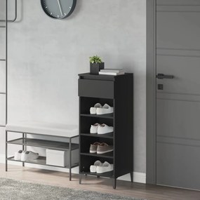 vidaXL Sapateira 40x36x105 cm derivados de madeira preto
