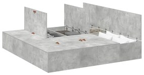Estrado de Cama Cinza Concreto 180x200 cm