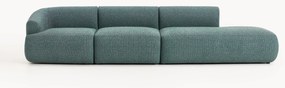 Módulo com chaise longue em bouclé Sofia (4 lugares)
