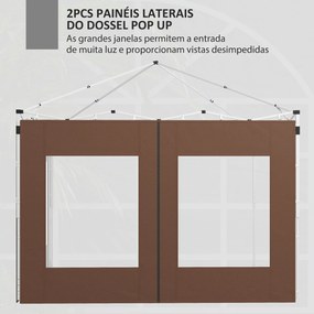 Outsunny Paredes Laterais para Tenda de 2 Painéis 295x195 cm Paredes L