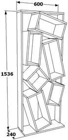 Estante Carmen – Branco e Nogueira – 63x153,6x24 cm