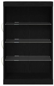 Sideboard vidaXL com Luzes LED Carvalho Preto 60,5x37x100 cm