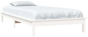 Estrutura de cama 90x200 cm pinho maciço branco