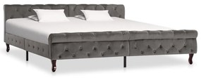 Estrutura de cama 200x200 cm veludo cinzento
