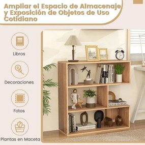 Estante Aberta 84 x 29,5 x 83,5 cm com 3 Prateleiras Estante Livros Sala Quarto Estúdio Escritório Natural
