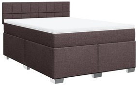 Cama com molas/colchão 140x200 cm tecido castanho-escuro