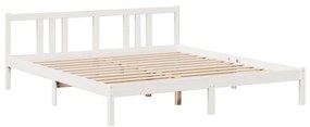 Cama com estante sem colchão 200x200 cm pinho maciço branco