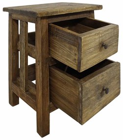 Mesa de cabeceira em madeira de mogno maciça 40x30x51 cm