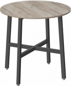 Mesa de jantar redonda pequena 80 cm de diâmetro (CADEIRAS NÃO INCLUIDAS) cinza mesclado com preto