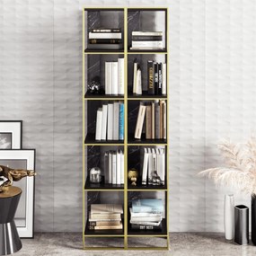 Estante Polka – Dourado e Preto – 32,2 x 178,5 x 31,3 cm