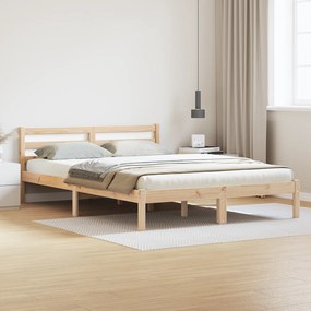 Cama vidaXL com Cabeceira 140x220 cm Madeira Sólida de Pinho