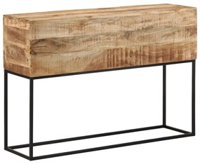 Mesa consola 110x30x75 cm madeira mangueira áspera maciça/ferro