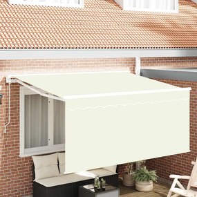 vidaXL Toldo Retrátil Manual Bege 300 x 200 cm Poliéster & Alumínio