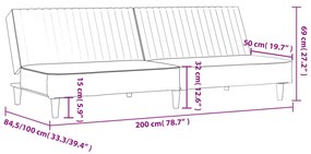 Sofá-cama de 2 lugares veludo cinzento-escuro