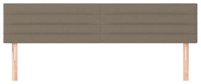 Cabeceira cama 2 pcs tecido 80x5x78/88 cm cinzento-acastanhado