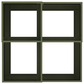 Jardineira vidaXL 80x80x48 cm Verde Oliva Aço