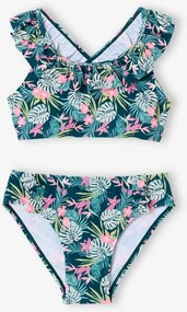 Biquíni com estampado florido verde estampado