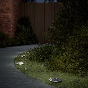 vidaXL Luzes solares para exterior com espigões 12 pcs branco quente