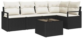 Conjunto de Sofá de Jardim de 5 Peças com Almofadas em Rattan Sintétic