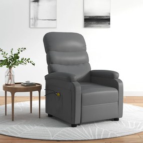vidaXL Poltrona de massagens elevatória couro artificial antracite