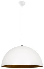 Candeeiro de Teto Sivani – Branco e Dourado – Diâmetro 60 cm x Altura
