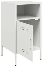 Mesas de cabeceira 2 pcs 36x39x68 cm aço branco