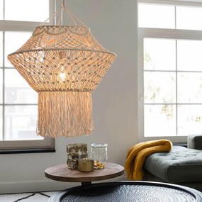 Candeeiro de suspensão rústico em macramé 90 cm - String Rústico