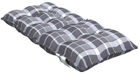 Almofadões cadeira encosto baixo 6 pcs oxford xadrez cinzento