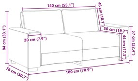 Sofá Loveseat vidaXL Cappuccino 140 cm em Couro Sintético