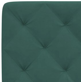 Estrutura de cama sem colchão 140x190 cm veludo verde-escuro