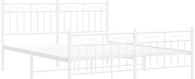Estrutura de cama com cabeceira e pés 150x200 cm metal branco